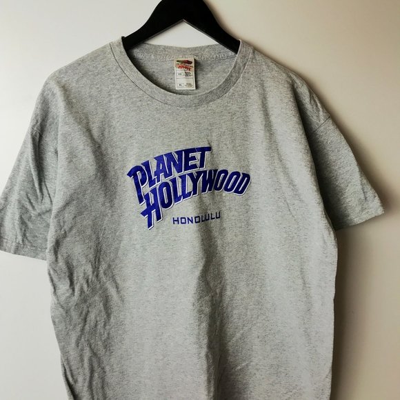 Vintage Y2K Planet Hollywood Honolulu T Shirt Adult Gray XL Extra Large Solid - Picture 9 of 10